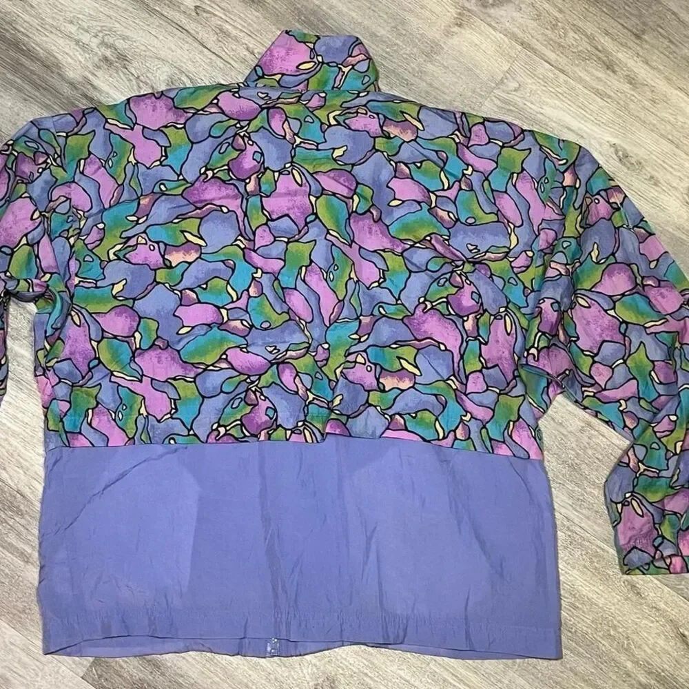 Vintage 90s Reebok Windbreaker Jacket Womens Size Medium Full Zip‎ - Picture 4 of 6